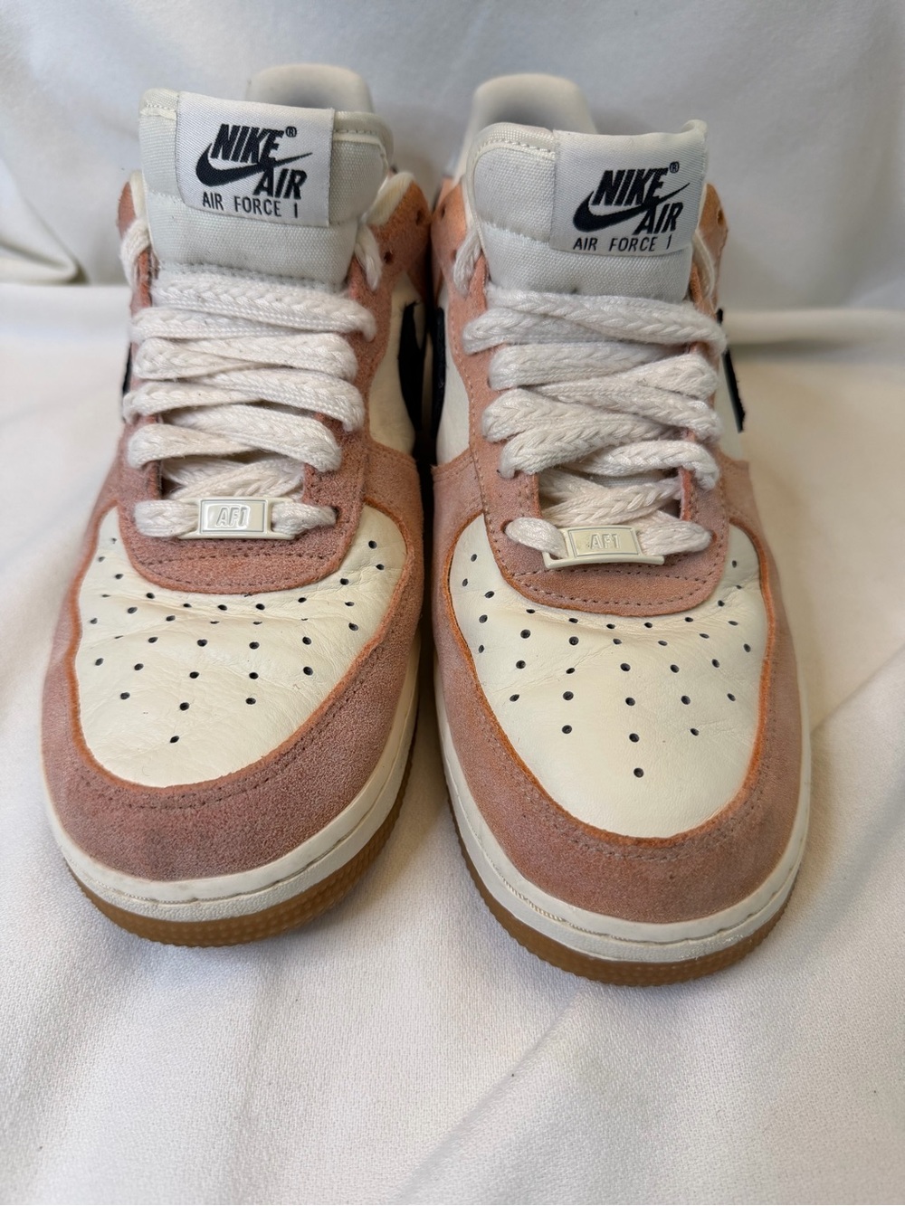 Nike Air Force 1 07 Arctic Orange Pink Suede Low Sneakers HJ7342-800 Women's 10